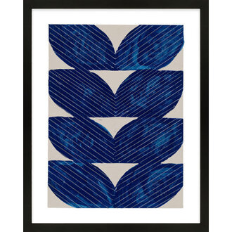 Navy Chevron By Andrea Stokes - Framed Wall Art Format: Black, Size: 50" H x 40" W x 1.25" D