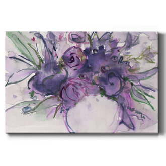 Lavender Floral Splendor I-Gallery Wrapped Canvas Overall Size: 18" H x 27" W
