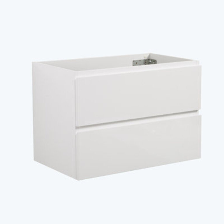 Wall mount cabinet WITHOUT basin, color, with two drawers Base Color: White