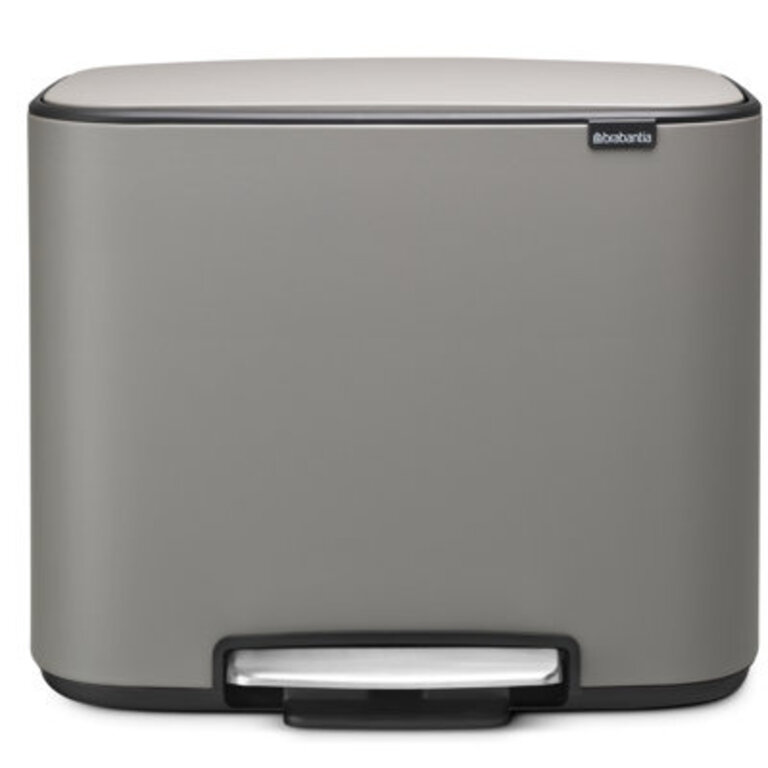 Brabantia Bo 11 Litre + 23 Litre Pedal Bin with Two Inner Buckets Colour: Mineral Concrete Grey