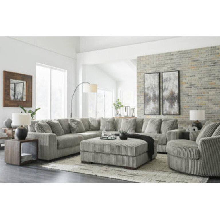 52" Wide Square Cocktail Ottoman Fabric: Fog Polyester