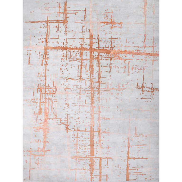 Hand-Knotted Area Rug in Ivory/Rust Rug Size: Runner 2'6" x 6'