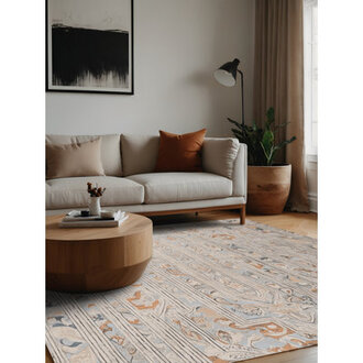 Machine Washable Beige Area Rug Rug Size: Square 8'