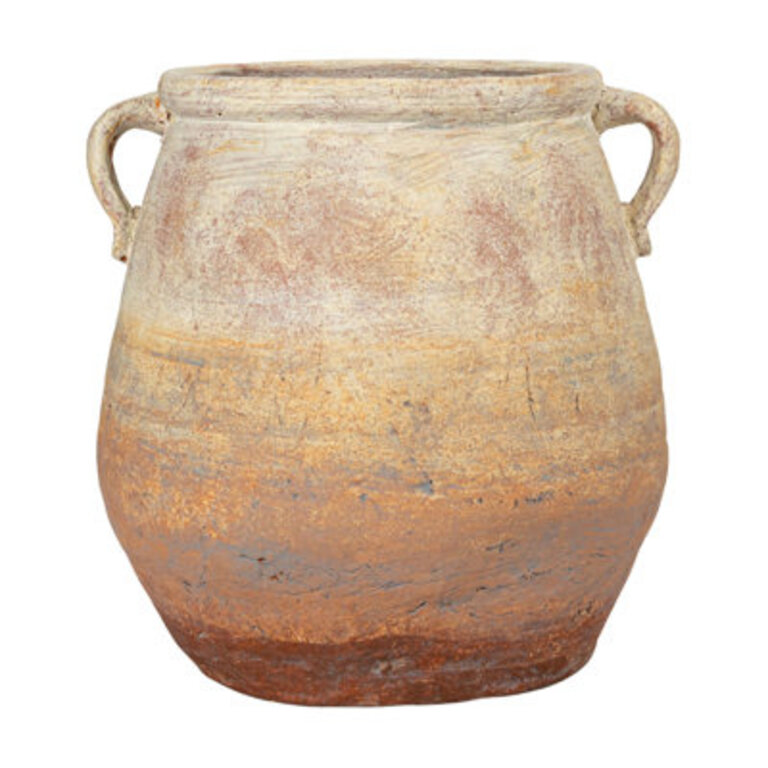 Nonie Whitewashed/Brown 13.75" Terracotta Table Vase Color: Brown