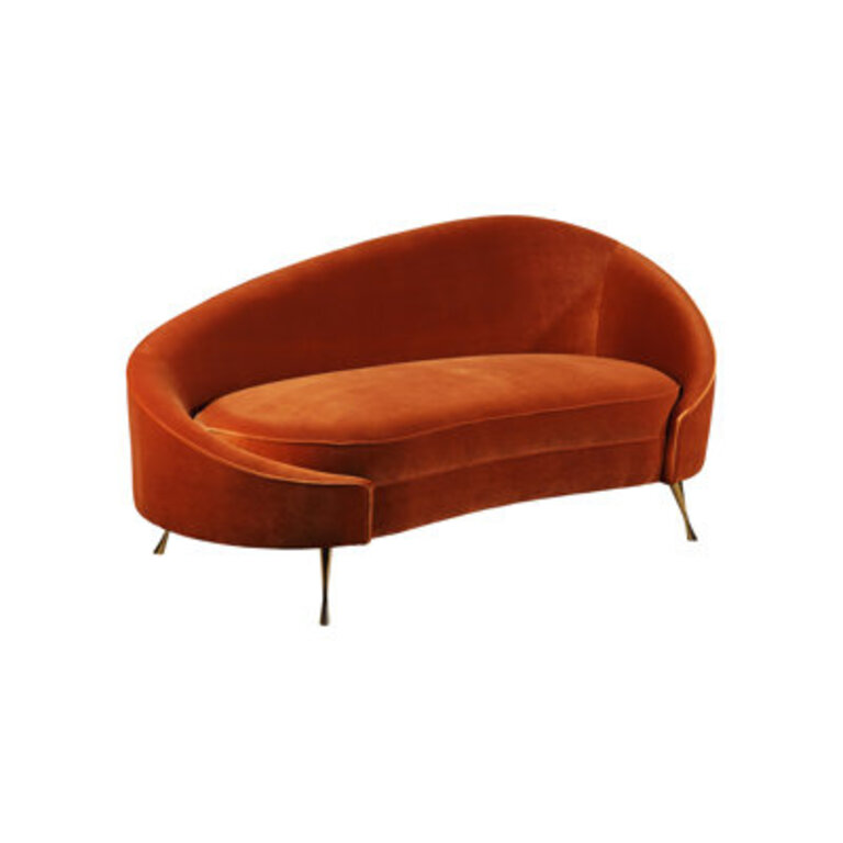 Kassidy Left-Flared Arms Chaise Lounge Upholstery Color: Burnt Orange