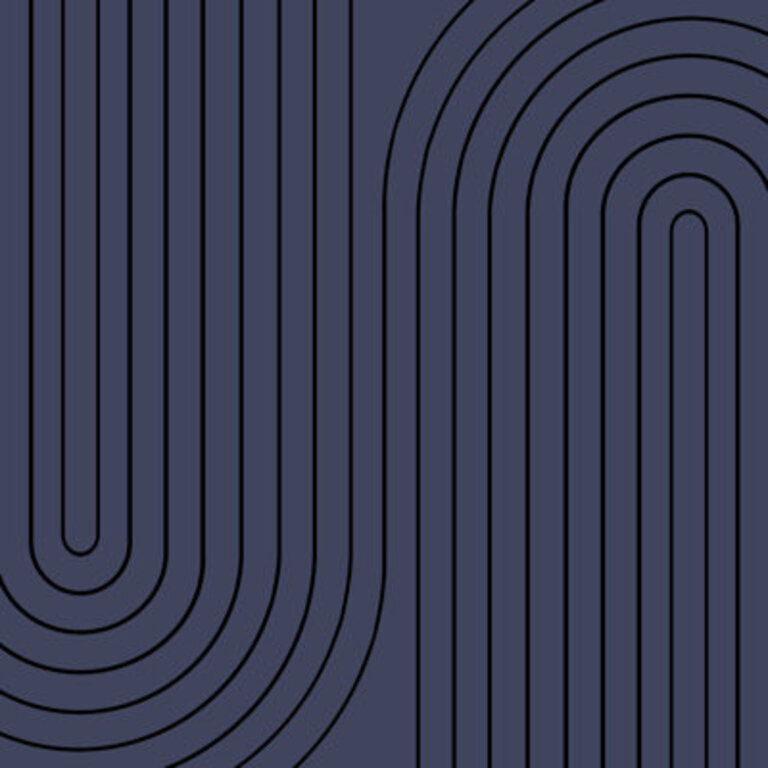 Colour Poems Minimal Line Curvature Blue Size: 36" H x 36" W x 1.25" D