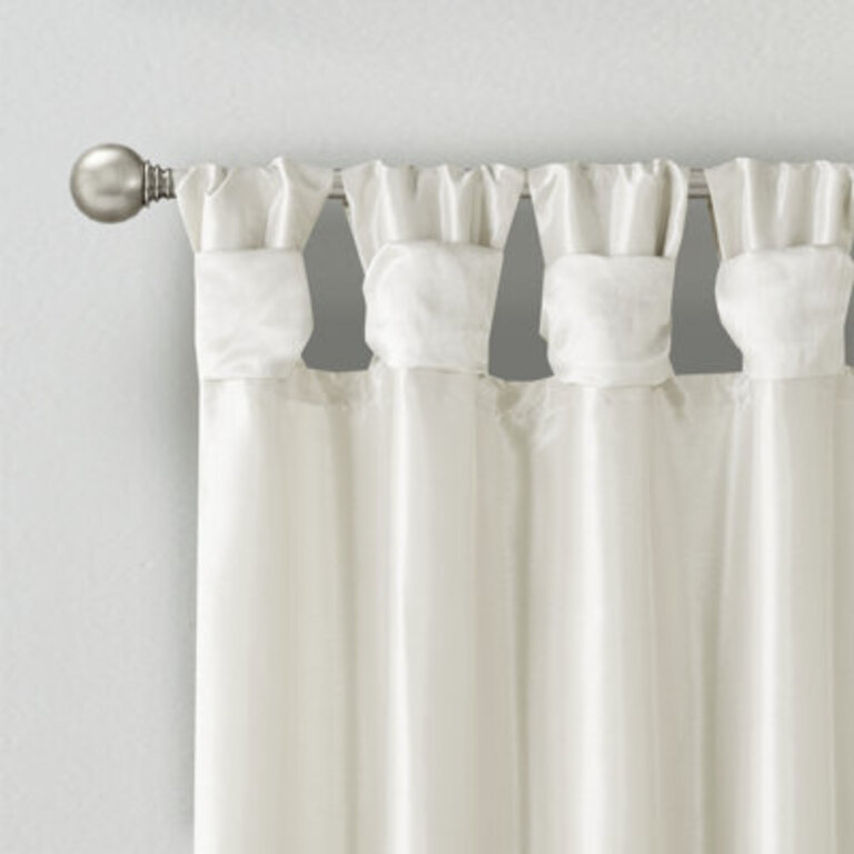 Rivau Light-Filtering Single Curtain Panel Size per Panel: 50" W x 95" L, Curtain Color: White