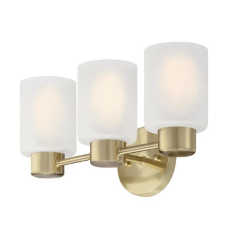 Burchfield 3 - Light Dimmable Vanity Light Finish: Champagne Brass, Shade Color: Frosted
