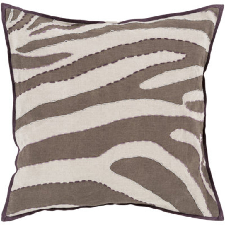Throw Pillow Size: 20" H x 20" W x 5" D, Color: Gray / Chocolate, Cover only or Filled: Polyester