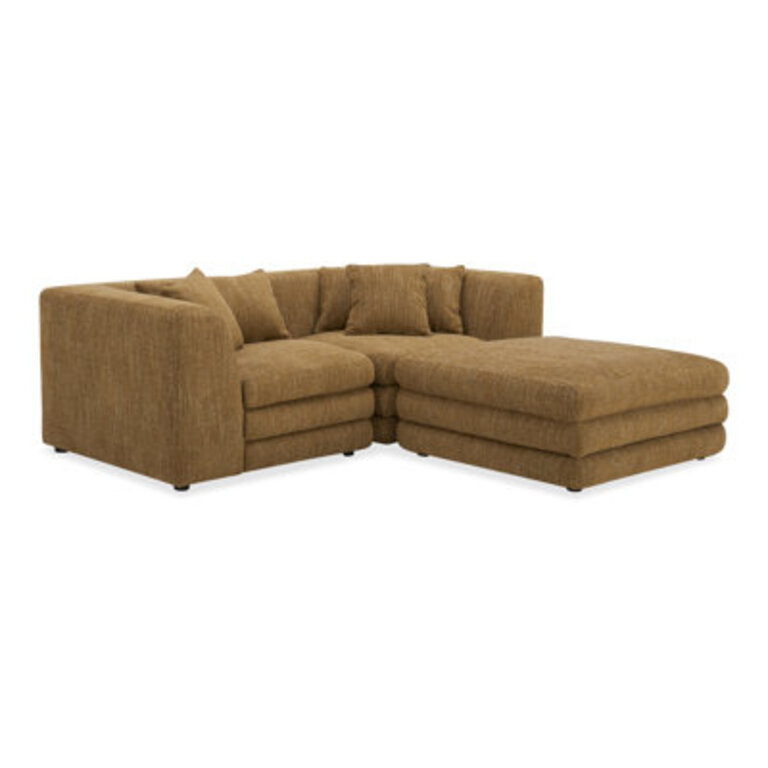 Donia 3 - Piece Upholstered Sectional Fabric: Mellow Mustard Polyester