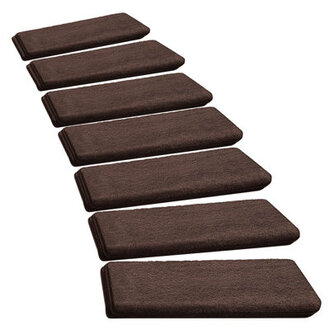 Scarlettrose Plush Bullnosed Non-Slip Indoor Stair Tread (Set of 14) Color: Dark Brown
