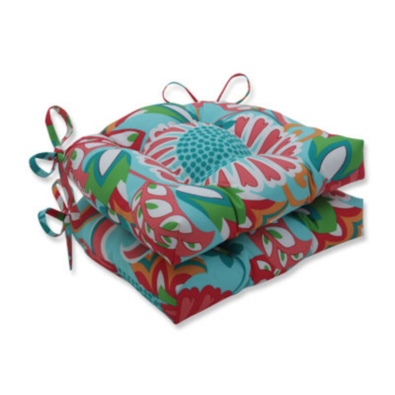 Sisneros Graphite Indoor/Outdoor Chair Cushion Size: 17.5" W, Fabric: Coral (Set of 2)