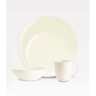 Noritake Colorwave Coupe 4 Piece Place Setting, Service for 1 Color: White