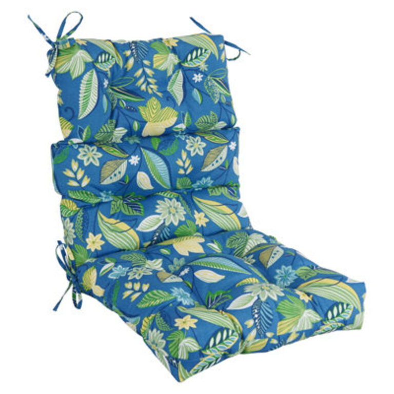 Patterned Outdoor Tufted Chair Cushion