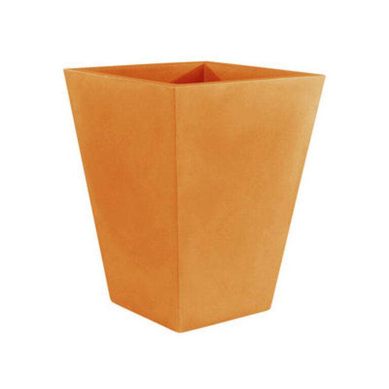 Nano Resin Pot Planter Color: Orange, Size: 7.75" H x 3" W x 3" D
