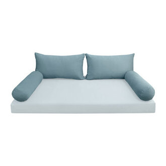 STYLE V2 Twin Velvet Knife Edge Indoor Daybed Bolster Pillow |COVER ONLY| AD304 Upholstery Color: Light Blue Velvet