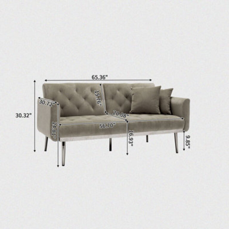 Pamfil 65.37'' Velvet Loveseat Fabric: Mustard Velvet