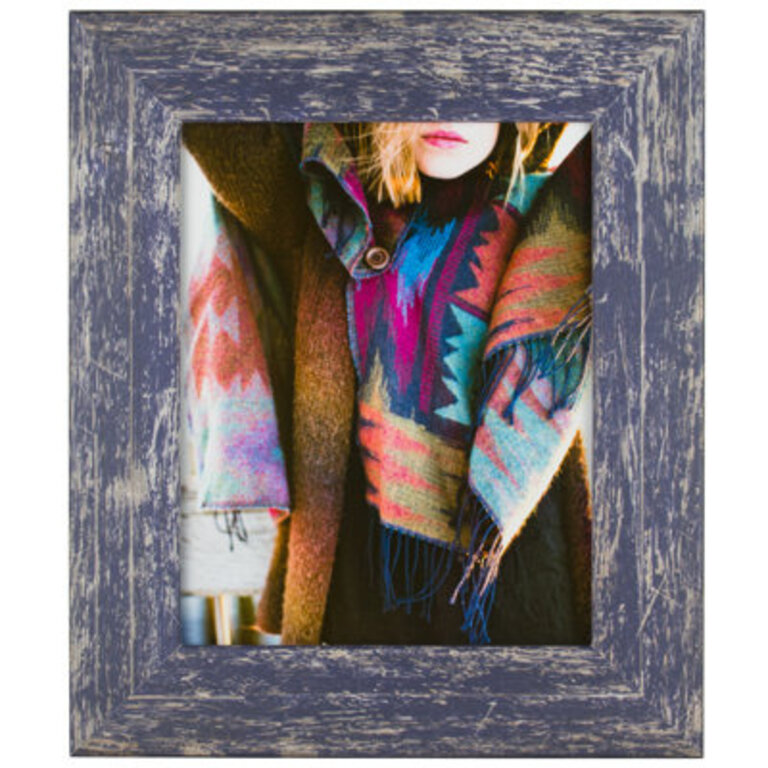 Samra Single Picture Frame Color: Blue Barnwood, Photo Size: 8" W x 12" H