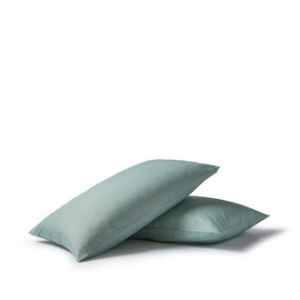 Night Lark  - Linen Collection -  Standard Pair Of Pillowcases In Seagrass Green
