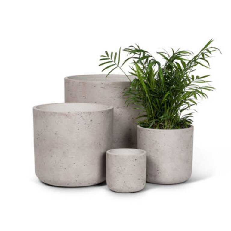 Corniche Cement Pot Planter Size: 7" H x 7" W x 7" D, Color: Gray