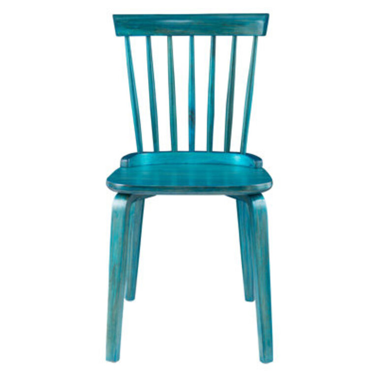 Naitcho Windsor Back Side Chair in Green Color: Blue