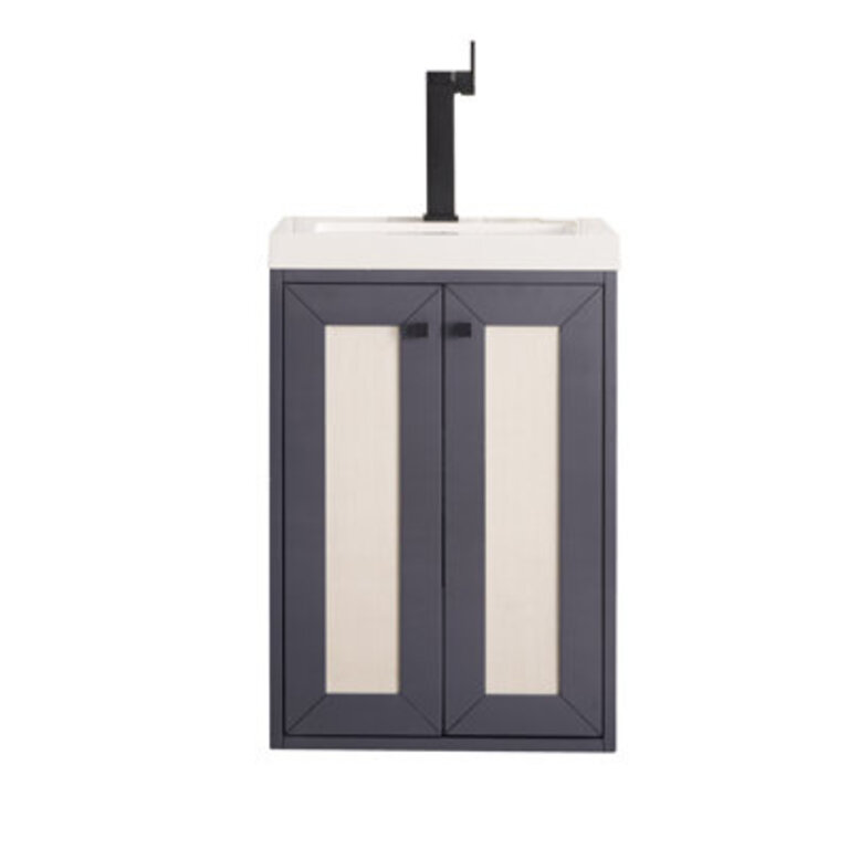 20" Wall Mounted Single Bathroom Vanity Set Base Finish: Mineral Gray