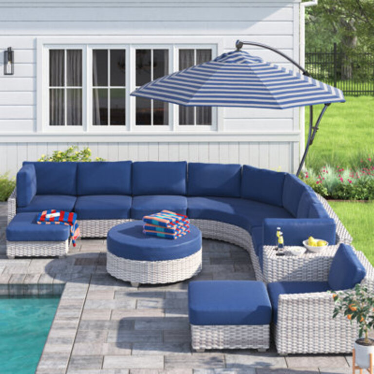 Babram Outdoor Cushion Cover Fabric: Navy Performance