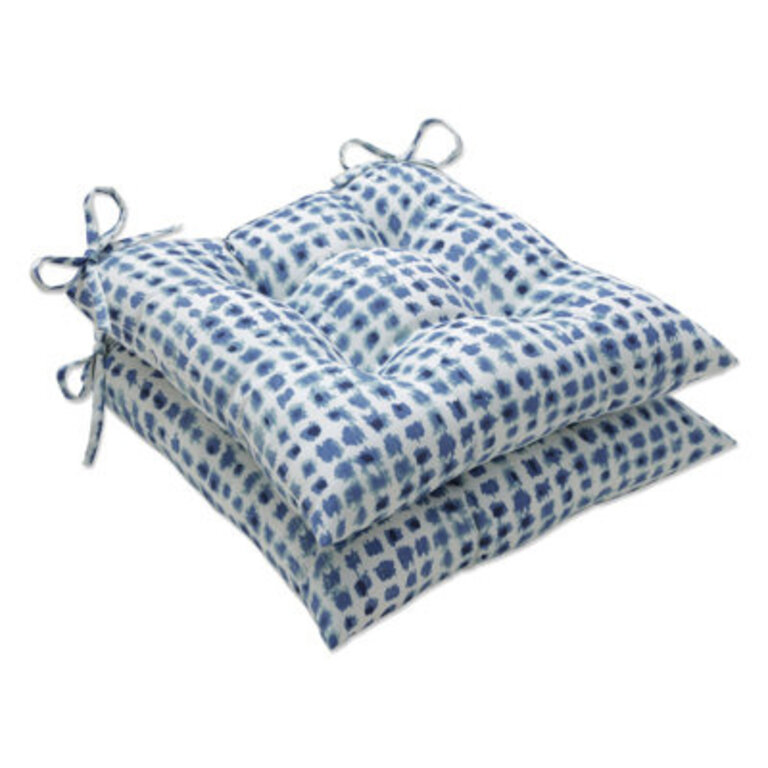 Alauda Frost Indoor Chair Pad Cushion Fabric: Blue Navy (Set of 2)