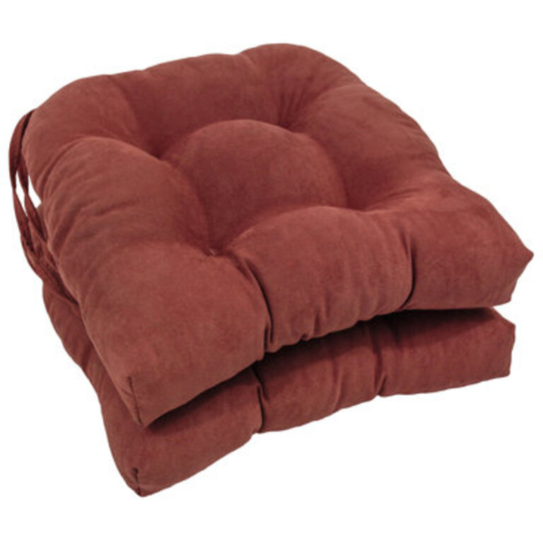 Microsuede Fabric Indoor Dining Chair Cushion Fabric: Red Wine