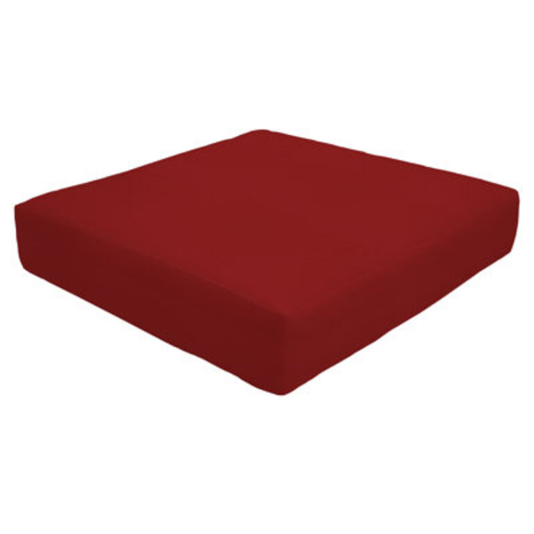 Knife Edge Indoor/Outdoor Sunbrella Ottoman Cushion Fabric: Canvas Jockey Red, Size: 5" H x 24" W x 24" D