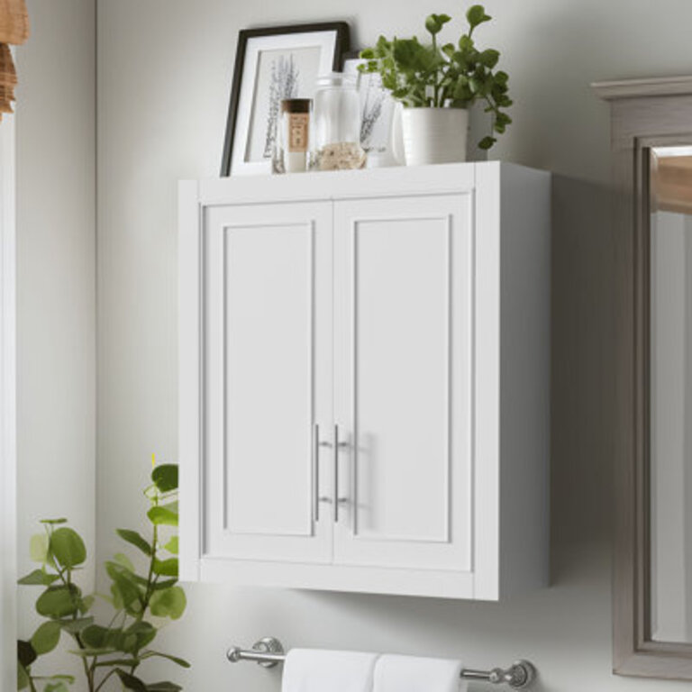 Coster 26" Bathroom Cabinet Storage Cabinet with Adjustable Shelf Finish: White