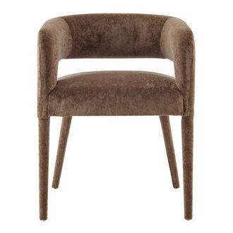Westborough Velvet Upholstered Back Arm Chair Upholstery Color: Dainty Brown, Leg Color: Dainty Brown
