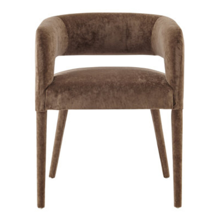 Westborough Velvet Upholstered Back Arm Chair Upholstery Color: Dainty Brown, Leg Color: Dainty Brown