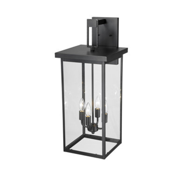 Kearen Steel Wall Light Fixture Finish: Powder Coated Black, Size: 27" H x 11" W