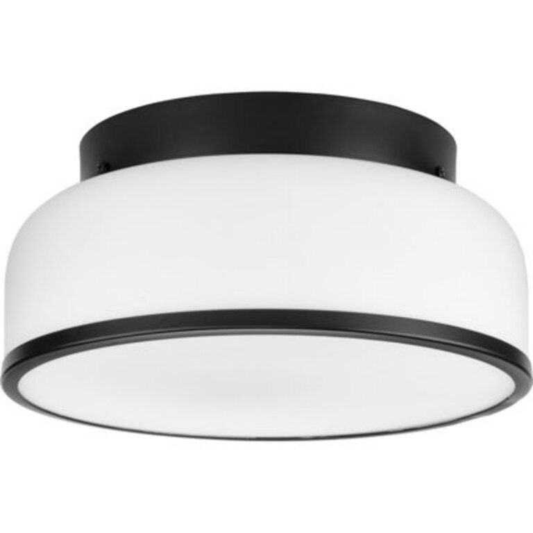 Manvitha Glass Flush Mount Fixture Finish: Matte Black