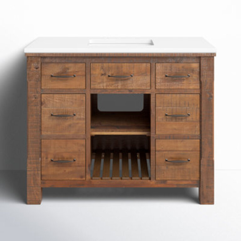 Marlie 42'' Single Bathroom Vanity with Quartz Top