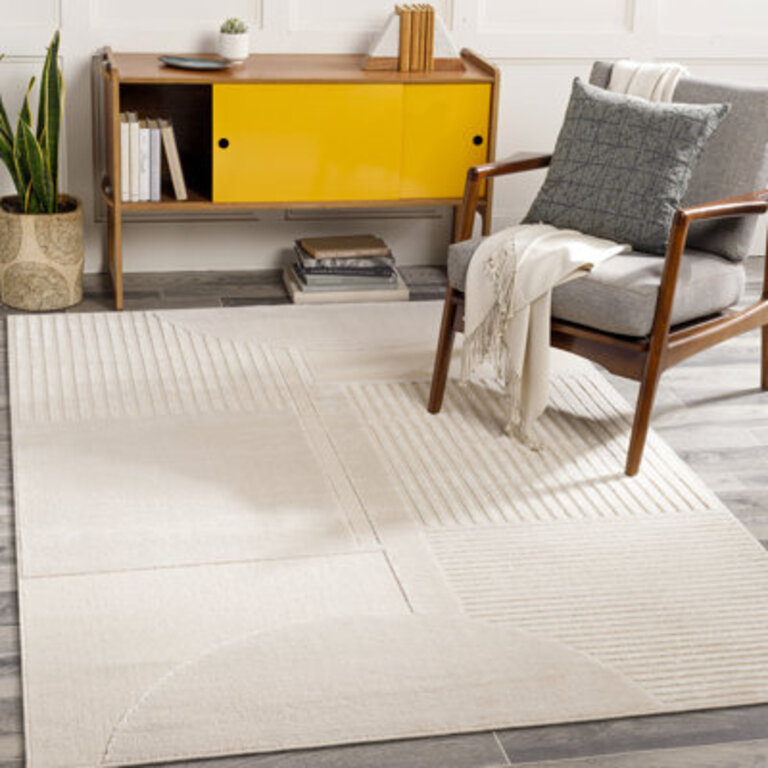 Courtyard Cream Area Rug Rug Size: Rectangle 5'3" x 7'3"
