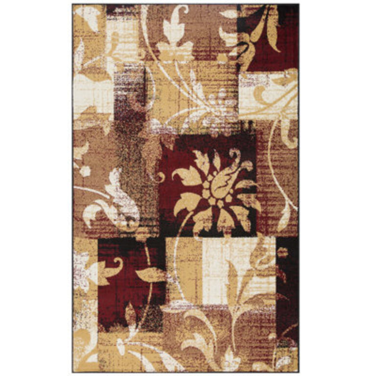 Manseau Floral Area Rug in Burgundy Rug Size: Rectangle 9' x 12'