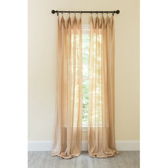 Alexandro Metallic Solid Semi-Sheer Rod Pocket Single Curtain Panel Size per Panel: 52" W x 108" L, Curtain Color: Copper