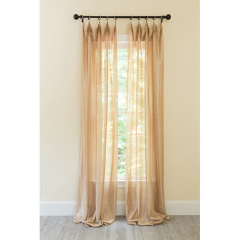 Alexandro Metallic Solid Semi-Sheer Rod Pocket Single Curtain Panel Size per Panel: 52" W x 108" L, Curtain Color: Copper