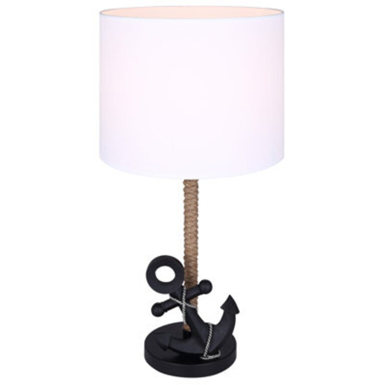 Ahylin 1 Light Table Lamp With Matte Black Finish And White Shade