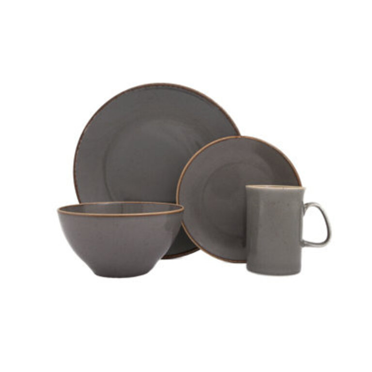 Seasons 4 Piece Dinnerware Set, Service for 1 Color: Grey