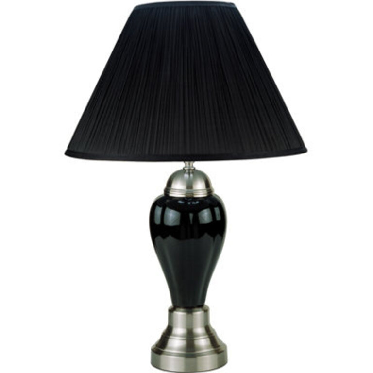 Ewings 27" Ceramic Urn Table Lamp With Empire Shade Color: Black