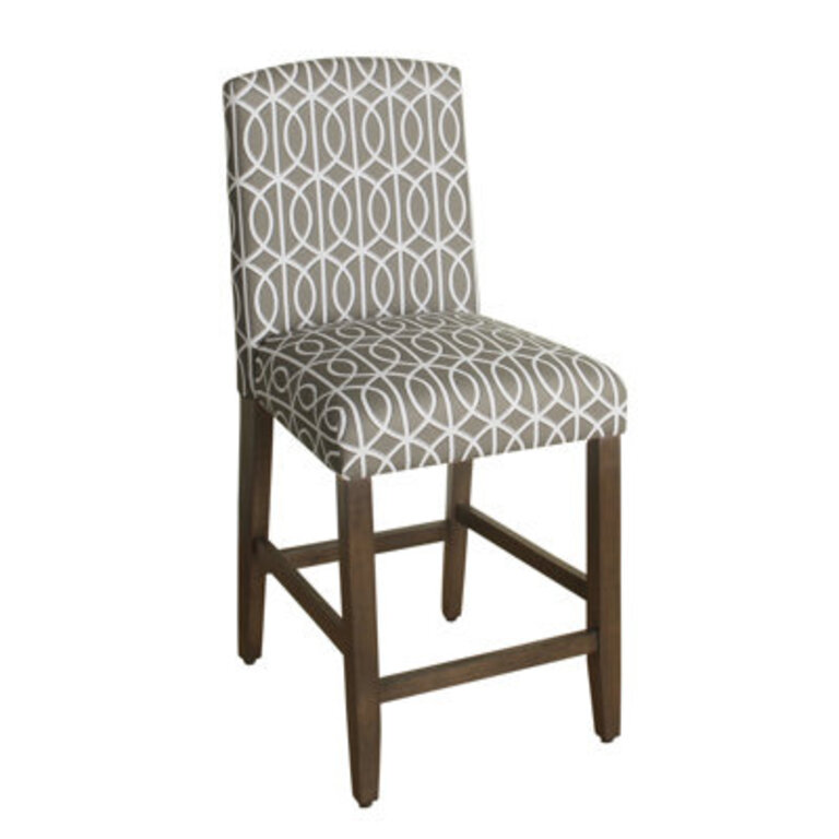Neena 24" Counter Stool Upholstery: Gray/White