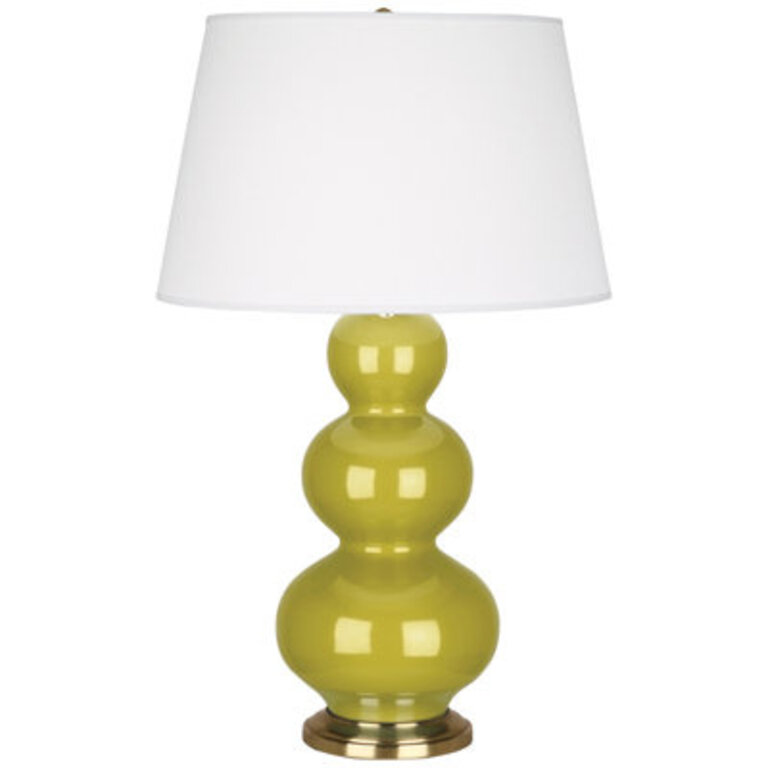 Triple Gourd 33" Table Lamp Base Color: Citron/Antique Brass
