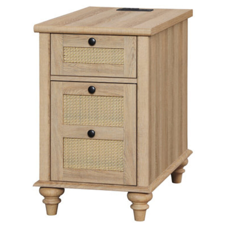 Arela 24.4'' tall End Table with Storage and Built-In Outlets
