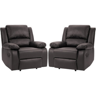 Modern Faux Leather Recliner Body Fabric: Reddish Brown Faux Leather