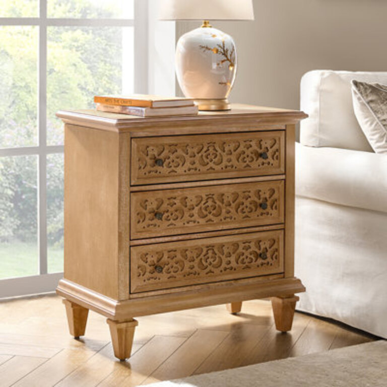 Talona 3 - Drawer Nightstand With Built-In Outlets Color: Seadrift