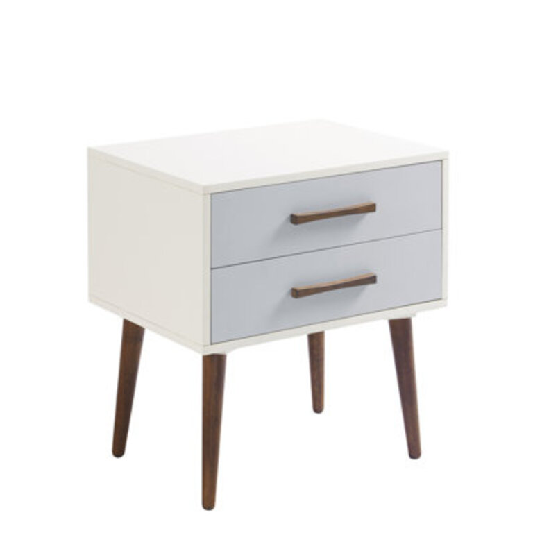 Kellam 2 Drawer Nightstand Color: Off-White/Gray