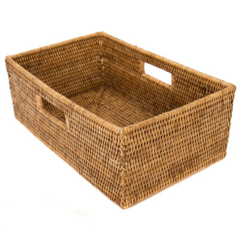 Rectangular Rattan Basket Color: Honey Brown